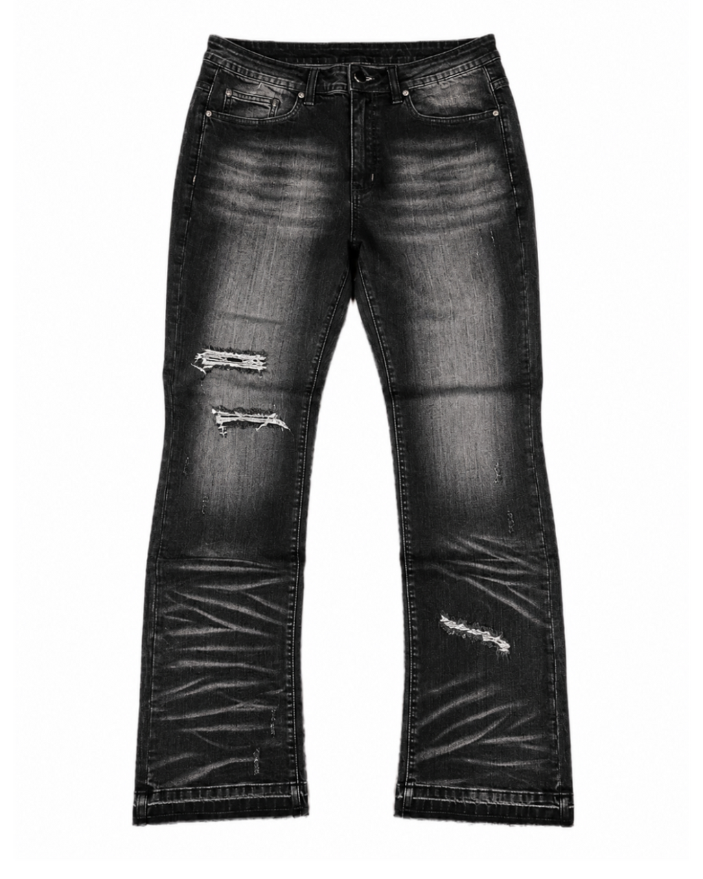 MIDNIGHT BLACK FLARED JEANS
