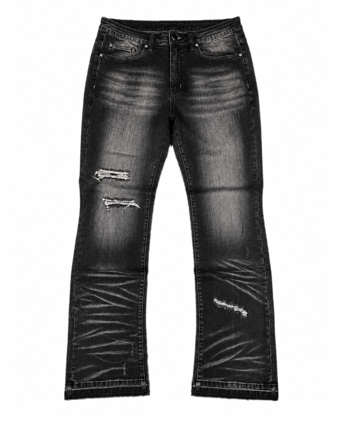 MIDNIGHT BLACK FLARED JEANS