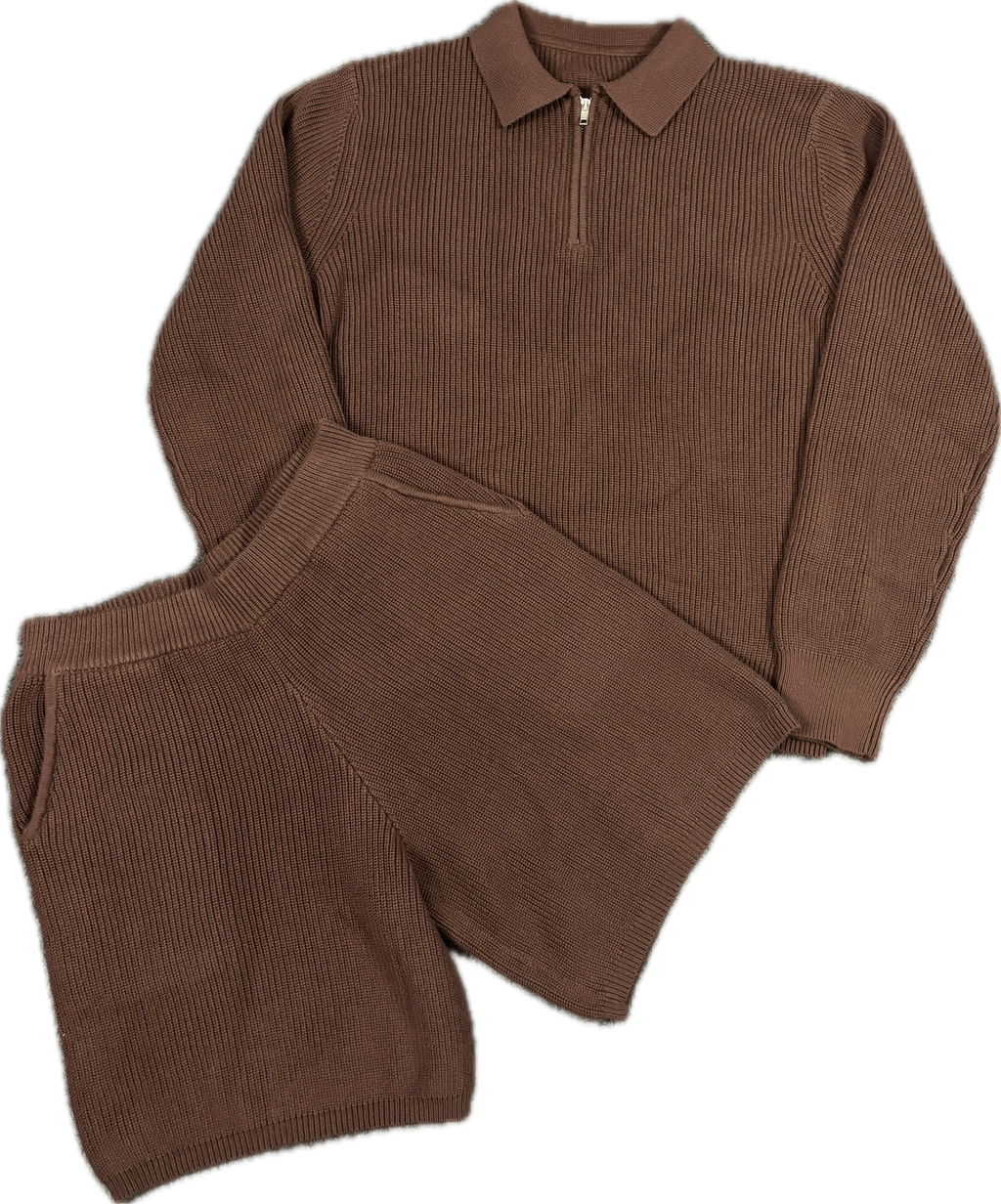 KNITTED SUMMER SET MOCCA BROWN