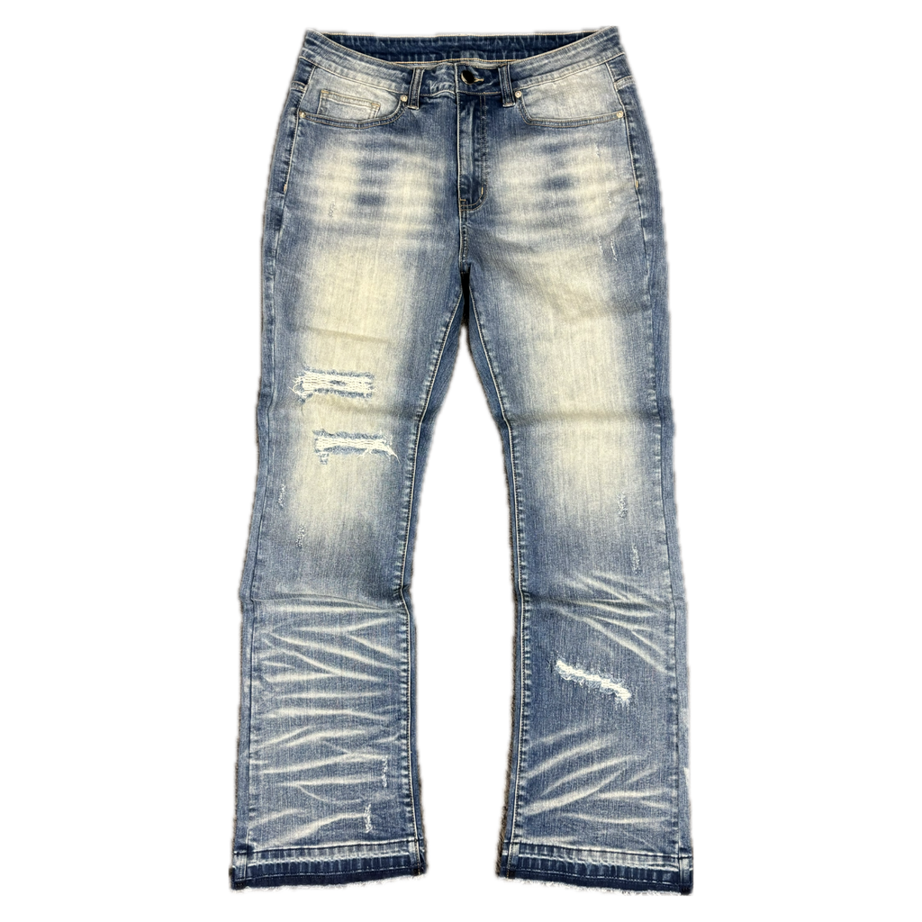 ABYSS BLUE FLARED JEANS
