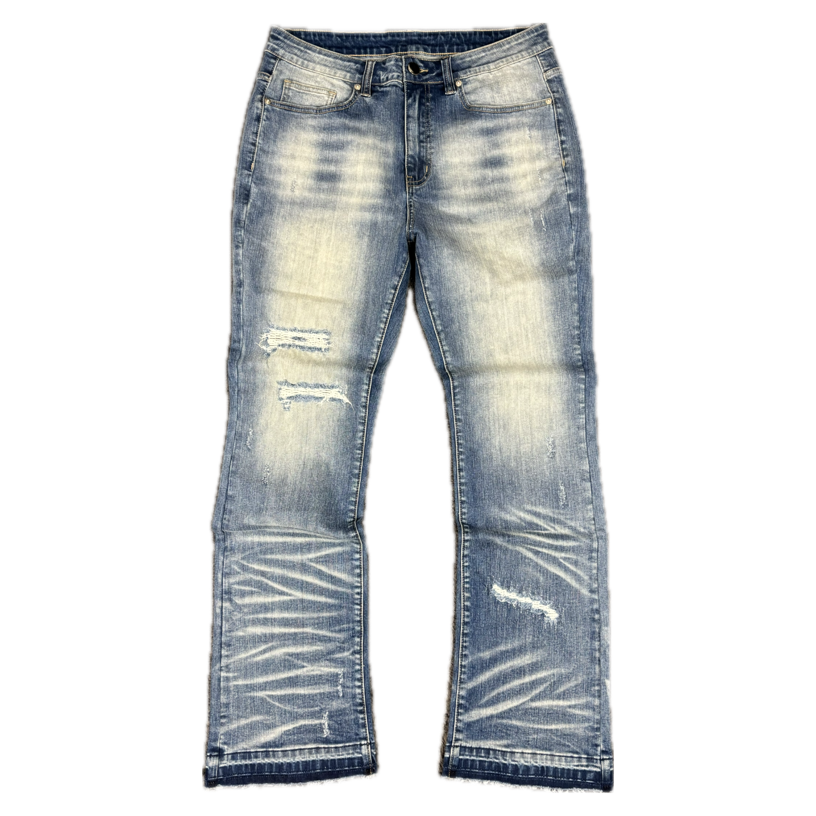 ABYSS BLUE FLARED JEANS