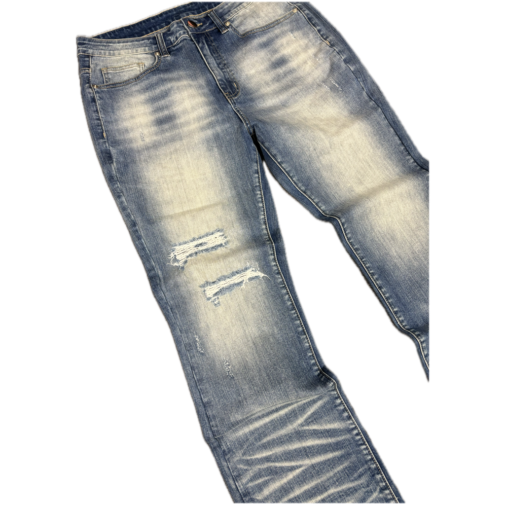ABYSS BLUE FLARED JEANS