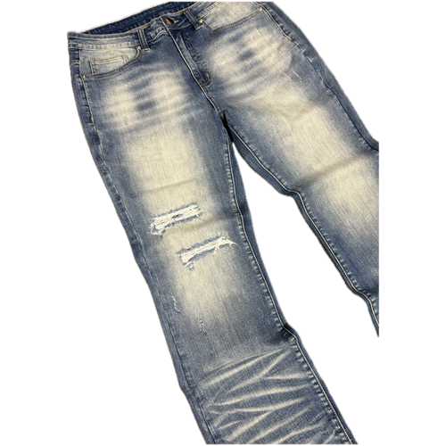 ABYSS BLUE FLARED JEANS