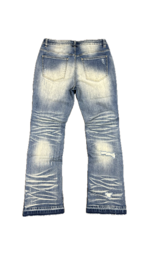 ABYSS BLUE FLARED JEANS